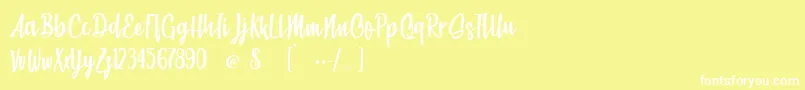 フォントBeachSocietyLight – 黄色い背景に白い文字
