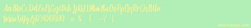 BeachSocietyLight Font – Yellow Fonts on Green Background