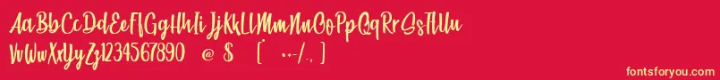 BeachSocietyLight Font – Yellow Fonts on Red Background