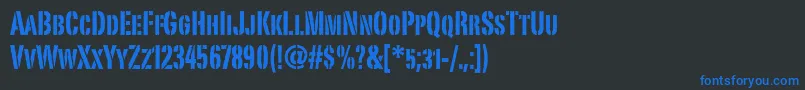 PortagoitcTt Font – Blue Fonts on Black Background