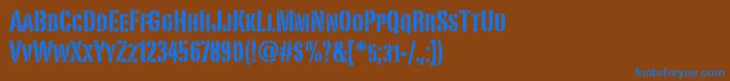PortagoitcTt Font – Blue Fonts on Brown Background