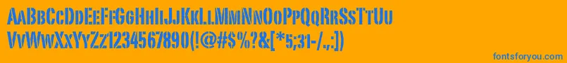 PortagoitcTt Font – Blue Fonts on Orange Background