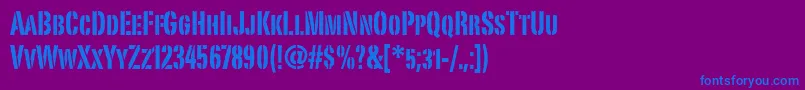 PortagoitcTt Font – Blue Fonts on Purple Background