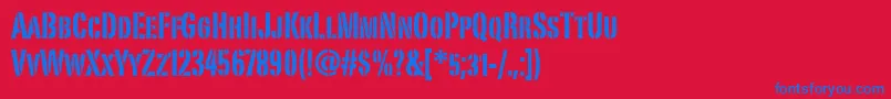 PortagoitcTt Font – Blue Fonts on Red Background