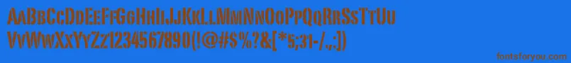 PortagoitcTt Font – Brown Fonts on Blue Background