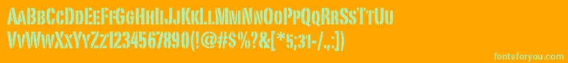 PortagoitcTt Font – Green Fonts on Orange Background