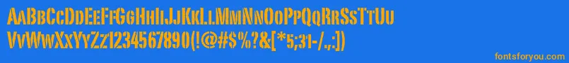 PortagoitcTt Font – Orange Fonts on Blue Background