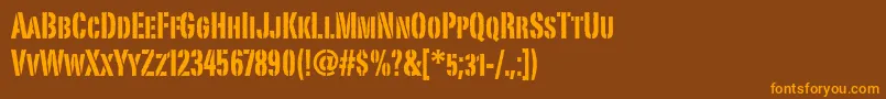 PortagoitcTt Font – Orange Fonts on Brown Background