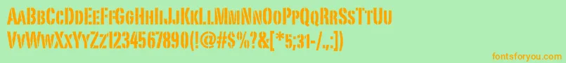 PortagoitcTt Font – Orange Fonts on Green Background