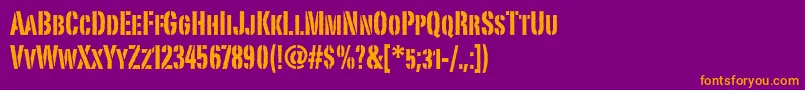 PortagoitcTt Font – Orange Fonts on Purple Background