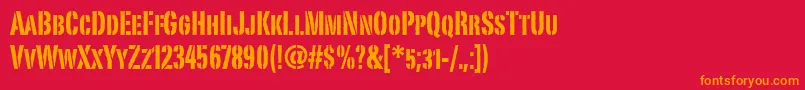 PortagoitcTt Font – Orange Fonts on Red Background