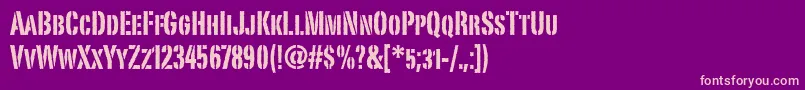 PortagoitcTt Font – Pink Fonts on Purple Background