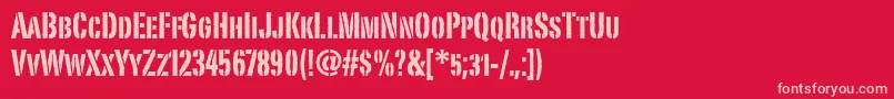 PortagoitcTt Font – Pink Fonts on Red Background