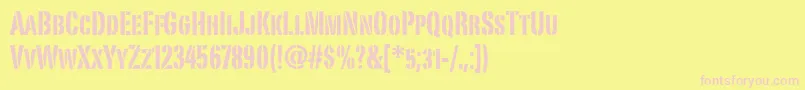 PortagoitcTt Font – Pink Fonts on Yellow Background