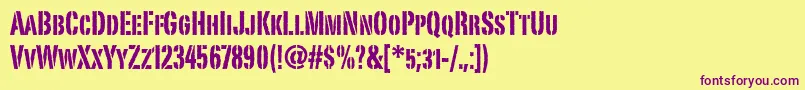 PortagoitcTt Font – Purple Fonts on Yellow Background