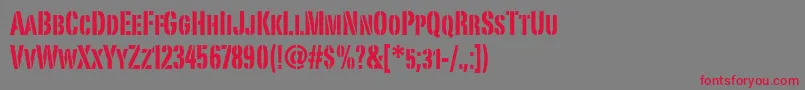 PortagoitcTt Font – Red Fonts on Gray Background