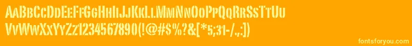 PortagoitcTt Font – Yellow Fonts on Orange Background