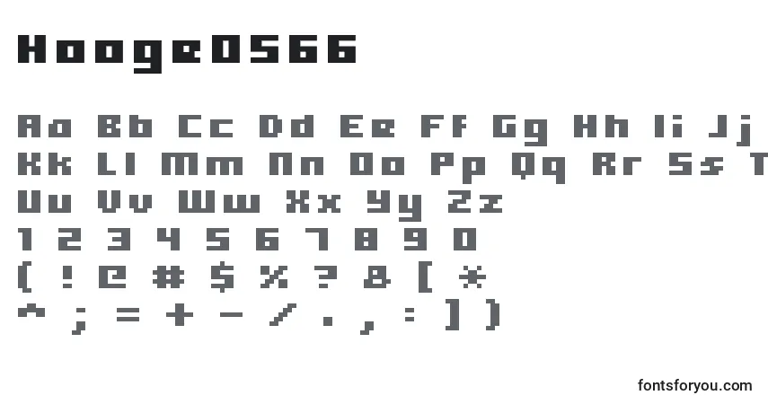 Czcionka Hooge0566 – alfabet, cyfry, specjalne znaki