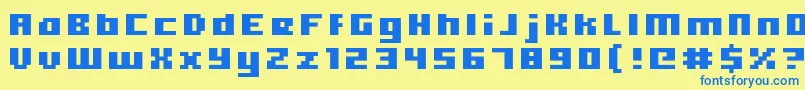 Hooge0566 Font – Blue Fonts on Yellow Background