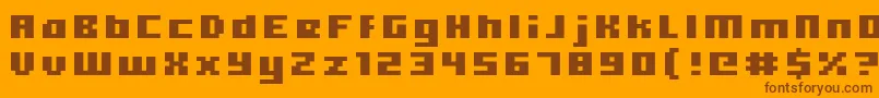 Hooge0566 Font – Brown Fonts on Orange Background
