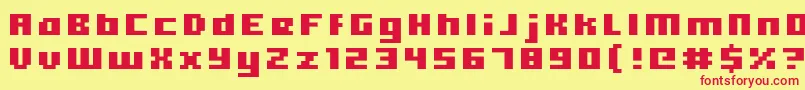 Hooge0566 Font – Red Fonts on Yellow Background