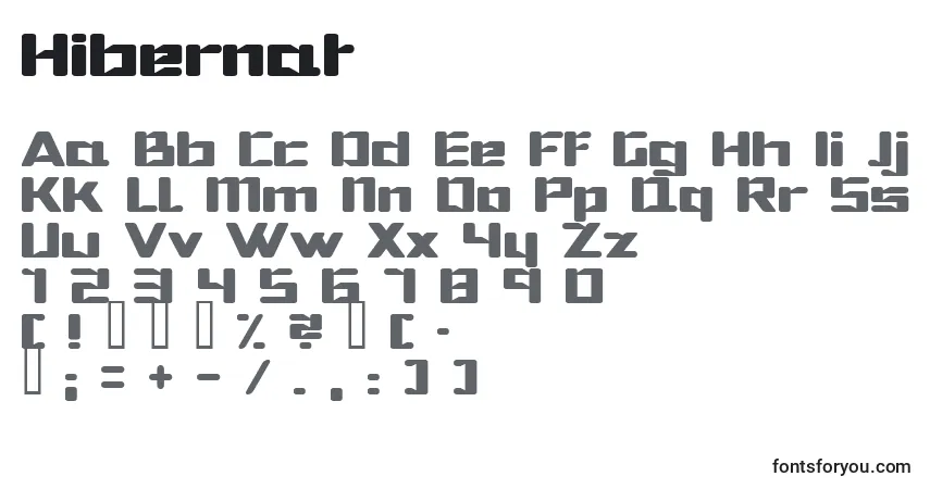 Шрифт Hibernat – алфавит, цифры, специальные символы