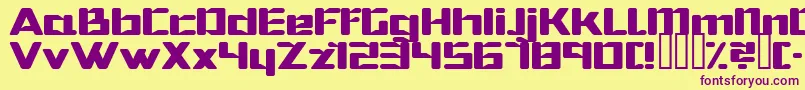 Hibernat-Schriftart – Violette Schriften auf gelbem Hintergrund
