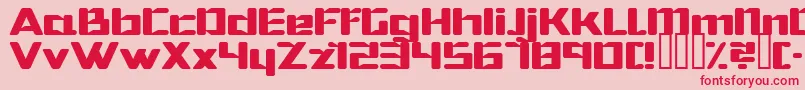 フォントHibernat – ピンクの背景に赤い文字