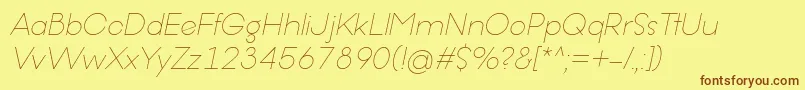 OfferingsRegularItalic Font – Brown Fonts on Yellow Background