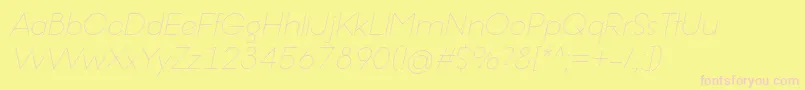 OfferingsRegularItalic-fontti – vaaleanpunaiset fontit keltaisella taustalla