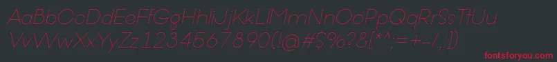 OfferingsRegularItalic Font – Red Fonts on Black Background