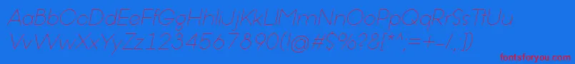 Police OfferingsRegularItalic – polices rouges sur fond bleu