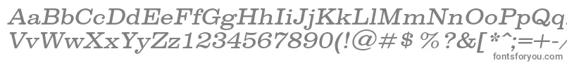 SpslclarendoncItalic-fontti – harmaat kirjasimet valkoisella taustalla