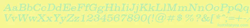 SpslclarendoncItalic Font – Green Fonts on Yellow Background