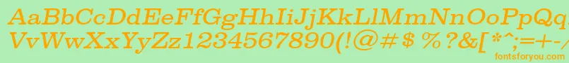 SpslclarendoncItalic Font – Orange Fonts on Green Background