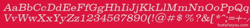 SpslclarendoncItalic Font – Pink Fonts on Red Background