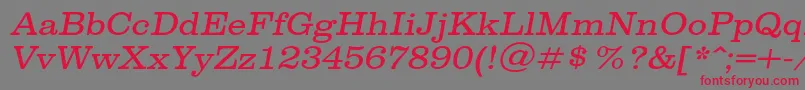 フォントSpslclarendoncItalic – 赤い文字の灰色の背景