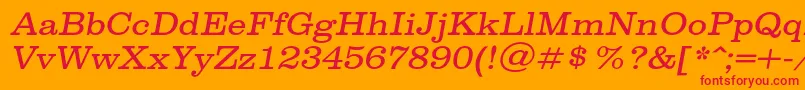 SpslclarendoncItalic Font – Red Fonts on Orange Background