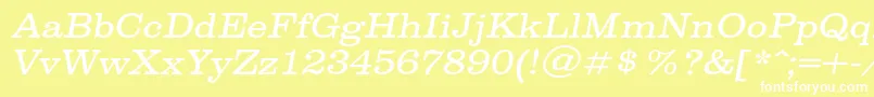 SpslclarendoncItalic Font – White Fonts on Yellow Background