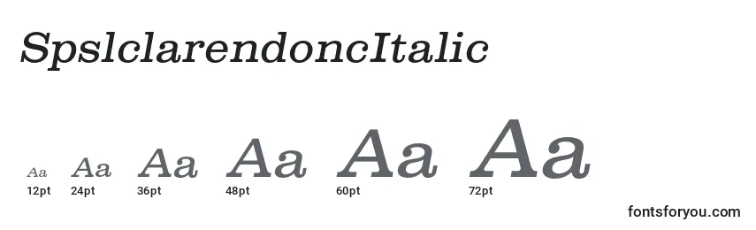 Размеры шрифта SpslclarendoncItalic