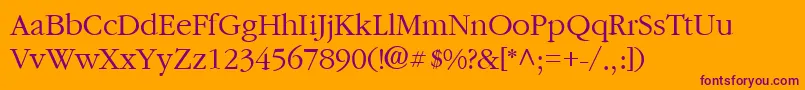 GarnetRegular Font – Purple Fonts on Orange Background