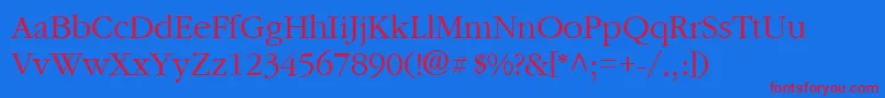 GarnetRegular Font – Red Fonts on Blue Background