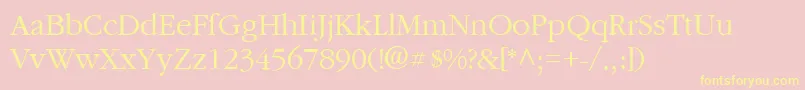 GarnetRegular Font – Yellow Fonts on Pink Background