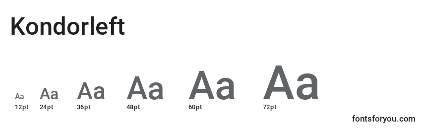 Размеры шрифта Kondorleft