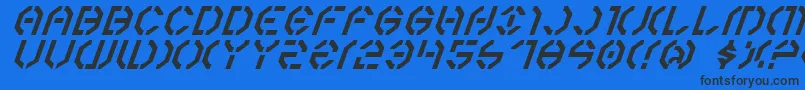 Year3000Italic Font – Black Fonts on Blue Background