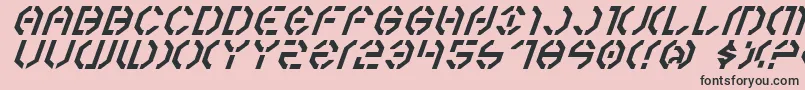 Year3000Italic-fontti – mustat fontit vaaleanpunaisella taustalla