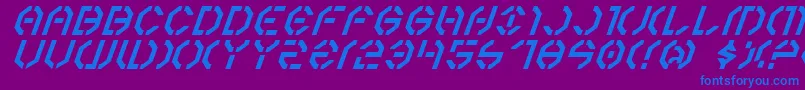 fuente Year3000Italic – Fuentes Azules Sobre Fondo Morado