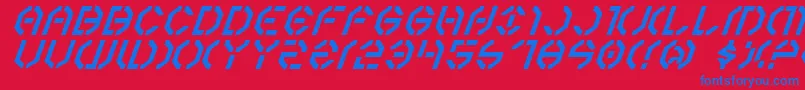 Year3000Italic Font – Blue Fonts on Red Background