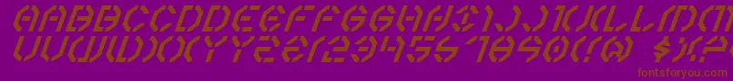 Fonte Year3000Italic – fontes marrons em um fundo roxo