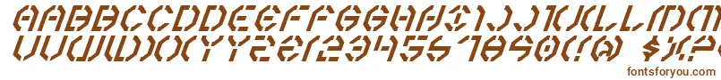 フォントYear3000Italic – 白い背景に茶色のフォント